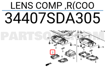 Honda 34407SDA305 LENS COMP ,R(COO
