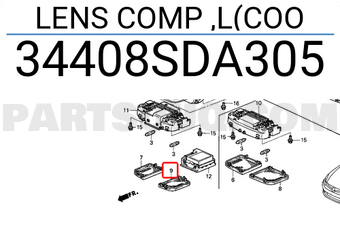 Honda 34408SDA305 LENS COMP ,L(COO