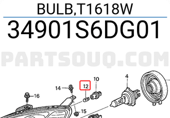 Honda 34901S6DG01 BULB,T1618W