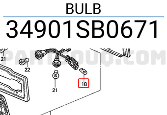 Honda 34901SB0671 BULB