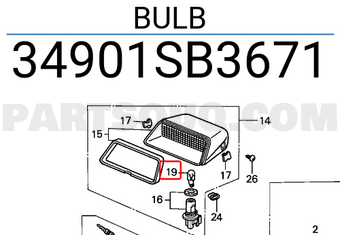 Honda 34901SB3671 BULB