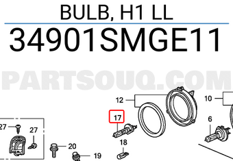 Honda 34901SMGE11 BULB, H1 LL