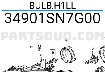 Honda 34901SN7G00 BULB,H1LL