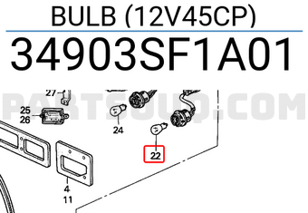 Honda 34903SF1A01 BULB (12V45CP)