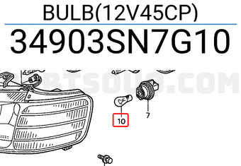 Honda 34903SN7G10 BULB(12V45CP)