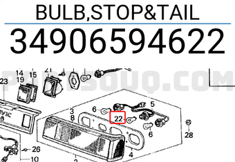Honda 34906594622 BULB,STOP&TAIL