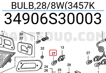 Honda 34906S30003 BULB,28/8W(3457K