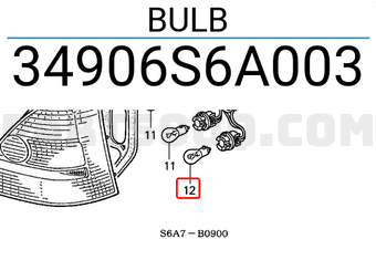 Honda 34906S6A003 BULB