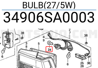 Honda 34906SA0003 BULB(27/5W)