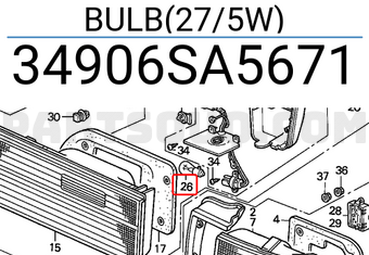 Honda 34906SA5671 BULB(27/5W)