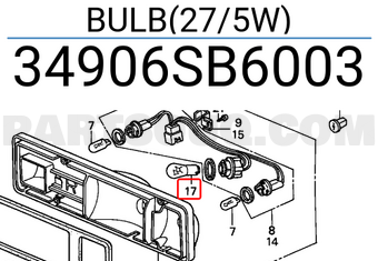 Honda 34906SB6003 BULB(27/5W)