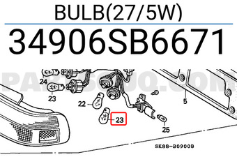 Honda 34906SB6671 BULB(27/5W)