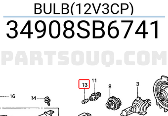 Honda 34908SB6741 BULB(12V3CP)