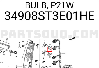 Honda 34908ST3E01HE BULB, P21W
