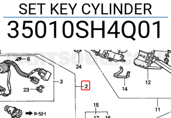 Honda 35010SH4Q01 SET KEY CYLINDER