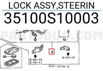 Honda 35100S10003 LOCK ASSY,STEERIN