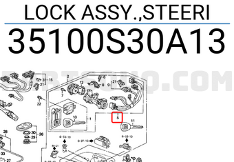 Honda 35100S30A13 LOCK ASSY.,STEERI