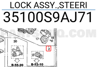 Honda 35100S9AJ71 LOCK ASSY.,STEERI