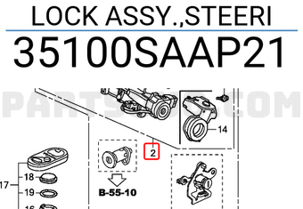 Honda 35100SAAP21 LOCK ASSY.,STEERI