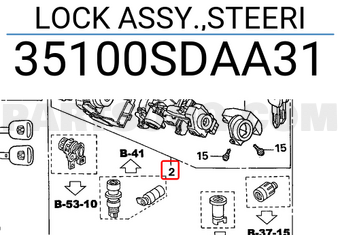 Honda 35100SDAA31 LOCK ASSY.,STEERI