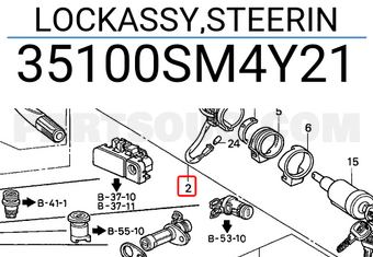 Honda 35100SM4Y21 LOCKASSY,STEERIN