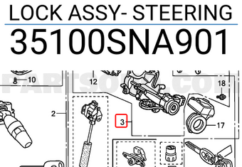 Honda 35100SNA901 LOCK ASSY- STEERING