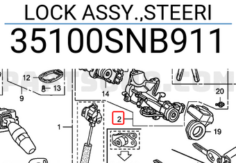 Honda 35100SNB911 LOCK ASSY.,STEERI