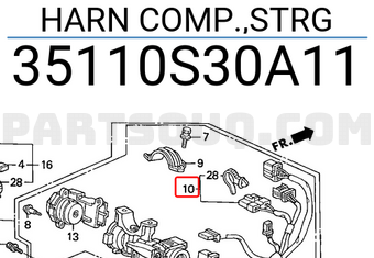Honda 35110S30A11 HARN COMP.,STRG