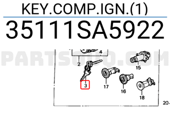 Honda 35111SA5922 KEY.COMP.IGN.(1)