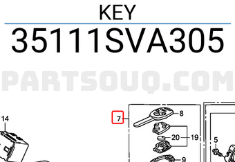Honda 35111SVA305 KEY