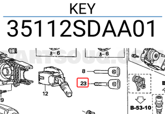 Honda 35112SDAA01 KEY