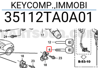 Honda 35112TA0A01 KEYCOMP.,IMMOBI