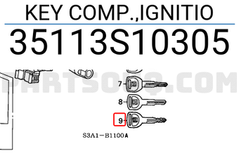 Honda 35113S10305 KEY COMP.,IGNITIO