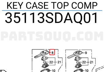 Honda 35113SDAQ01 KEY CASE TOP COMP