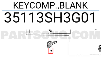 Honda 35113SH3G01 KEYCOMP.,BLANK
