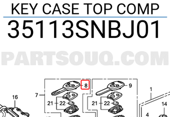 Honda 35113SNBJ01 KEY CASE TOP COMP