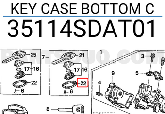 Honda 35114SDAT01 KEY CASE BOTTOM C