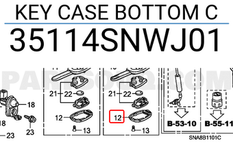 Honda 35114SNWJ01 KEY CASE BOTTOM C
