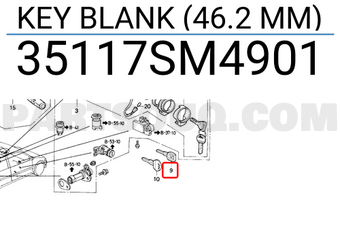 Honda 35117SM4901 KEY BLANK (46.2 MM)