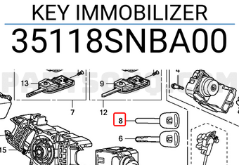 Honda 35118SNBA00 KEY IMMOBILIZER