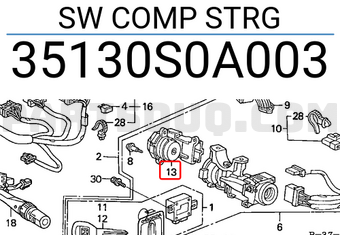 Honda 35130S0A003 SW COMP STRG