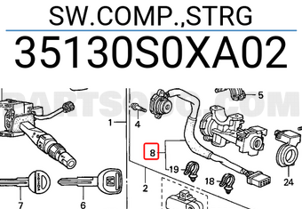 Honda 35130S0XA02 SW.COMP.,STRG