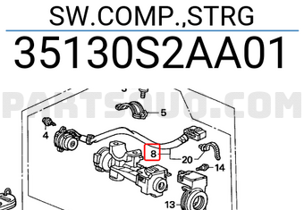 Honda 35130S2AA01 SW.COMP.,STRG
