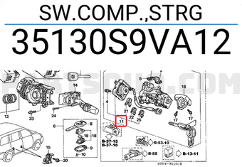 Honda 35130S9VA12 SW.COMP.,STRG