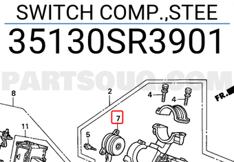 Honda 35130SR3901 SWITCH COMP.,STEE
