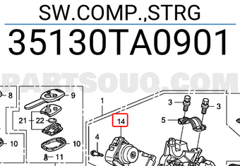 Honda 35130TA0901 SW.COMP.,STRG