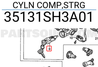 Honda 35131SH3A01 CYLN COMP,STRG