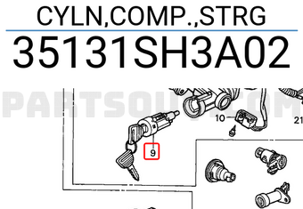 Honda 35131SH3A02 CYLN,COMP.,STRG