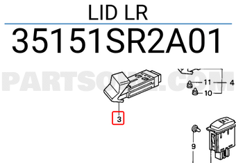 Honda 35151SR2A01 LID LR