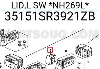 Honda 35151SR3921ZB LID,L SW *NH269L*